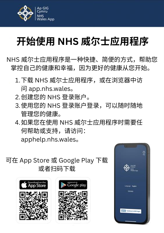 NHS 威尔士应用程序 Chinese